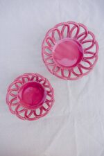 Pequenos cestos em cerâmica cor de rosa
